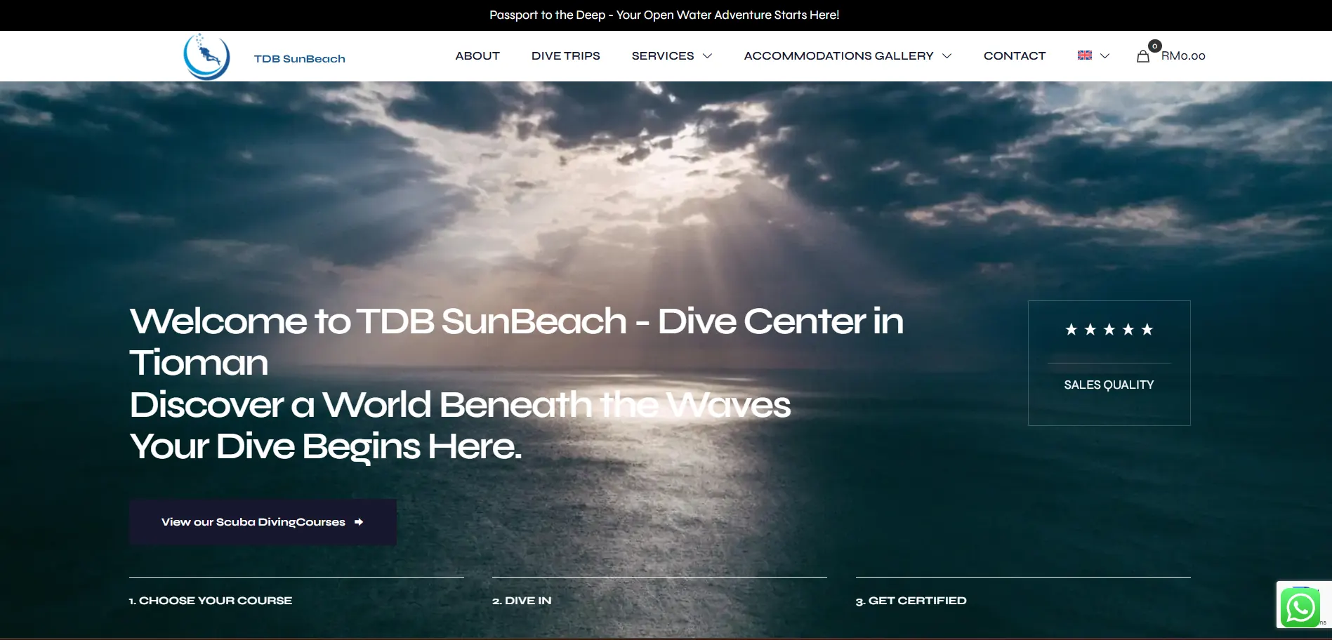 TDB SunBeach 潜水中心电子商务网站