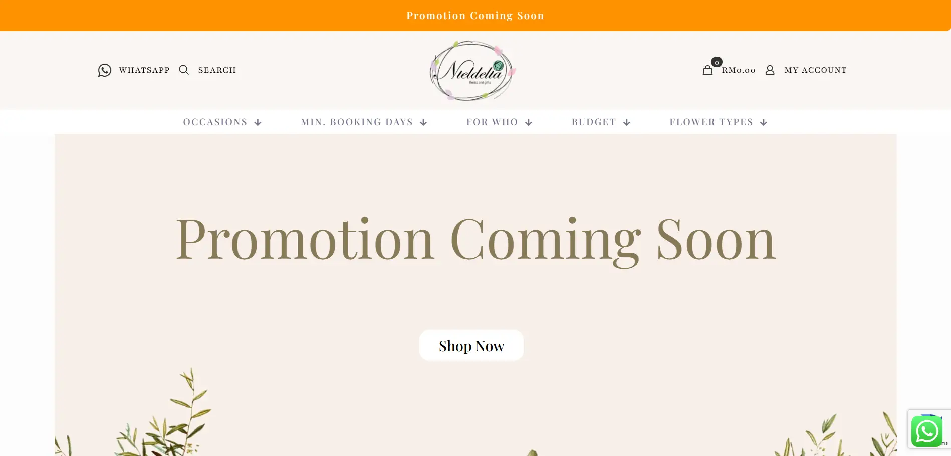 Nieldelia Florist Website Design