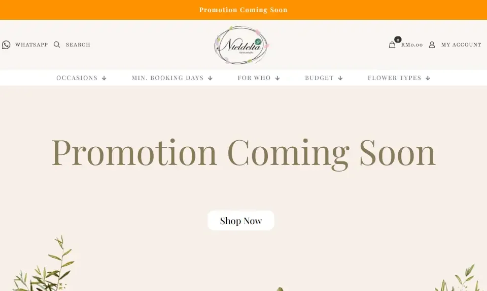 Elegant Website Design with WooCommerce for Nieldelia Florist-2