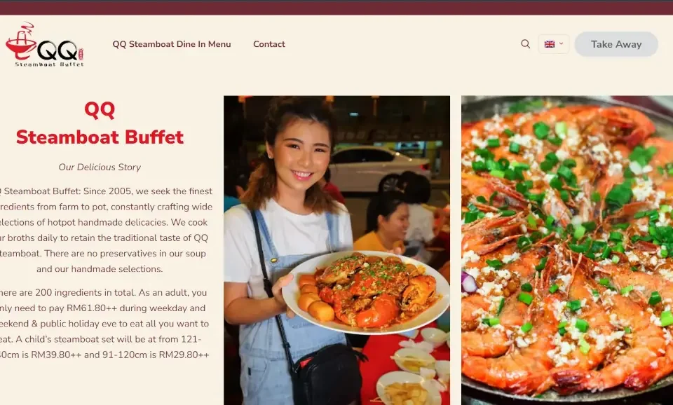 Website Design for QQ BBQ Steamboat Buffet