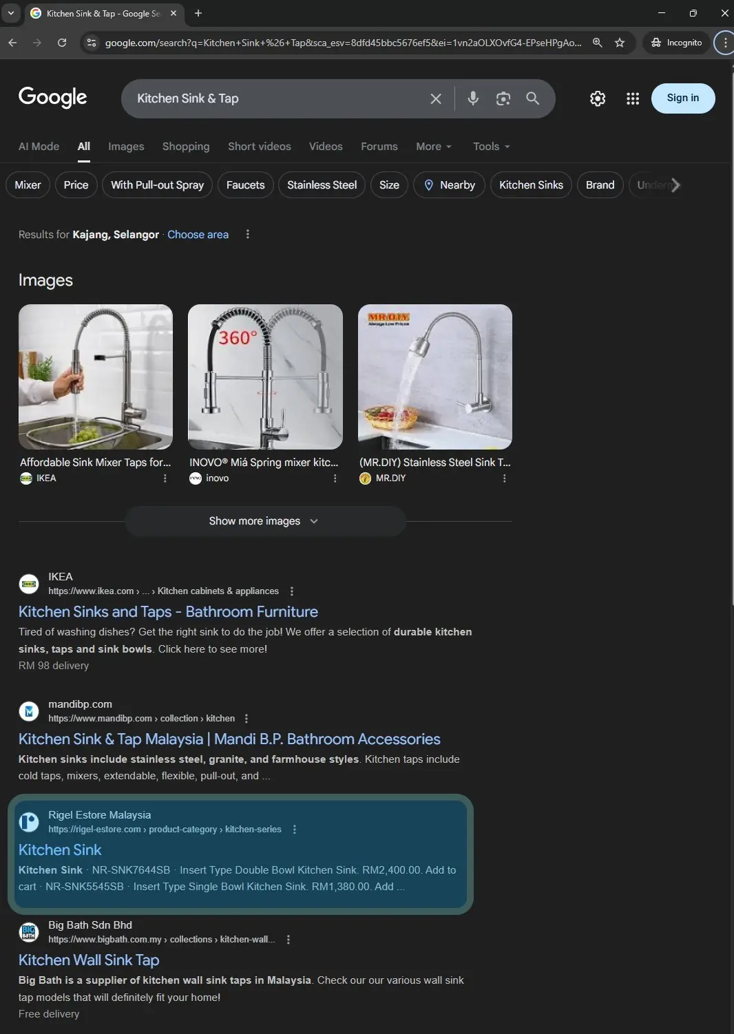Rigel eStore Google Ranking Result 5